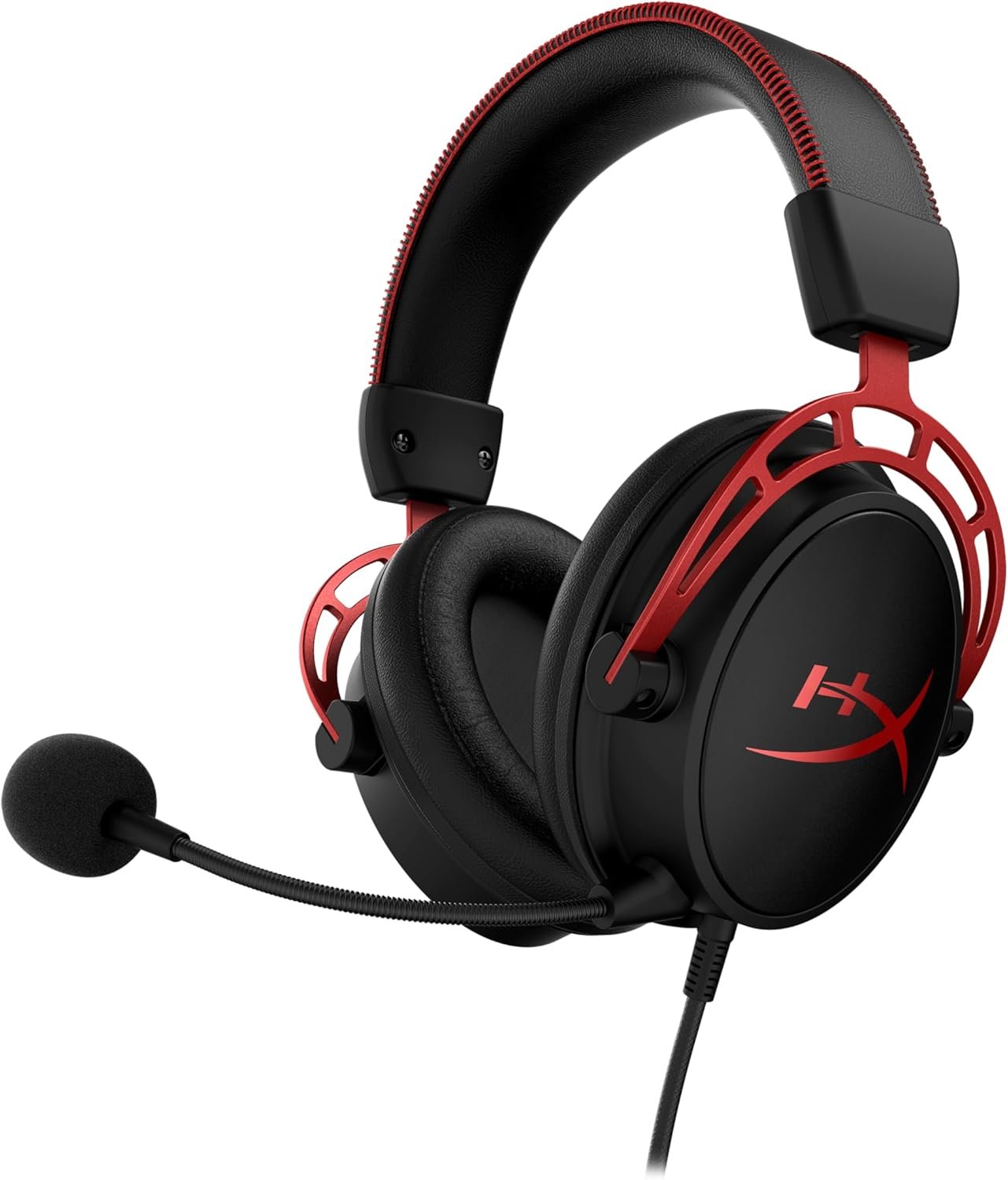 Headset gamer HyperX Cloud Alpha vermelho e preto